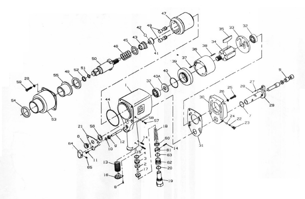 Diagram Diagram and Parts List for IR255  Ingersoll Rand Wrench
